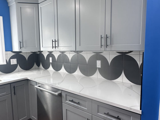 Custom kitchen with stone countertops